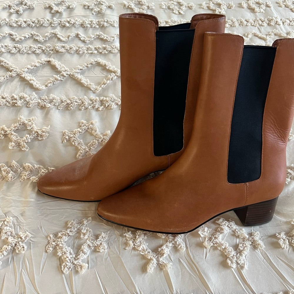 J. Crew Chelsea Brown Leather Boots